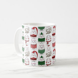 Meowy Catmas Funny and Cute X-mas Cat Coffee Mug