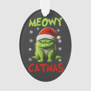 Meowy Catmas Funny Cat Christmas Gifts Cat Lovers Ornament