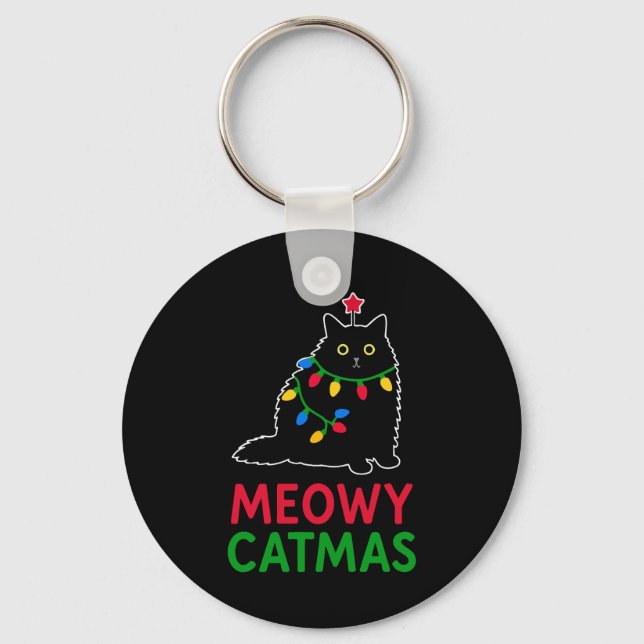 Meowy Catmas Key Ring (Front)