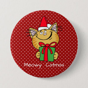 Meowy Catmas Large 3" Inch Round Button