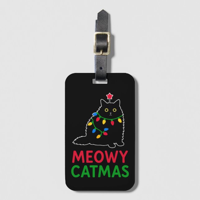 Meowy Catmas Luggage Tag (Front Vertical)