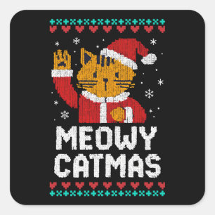 Meowy Catmas Square Sticker