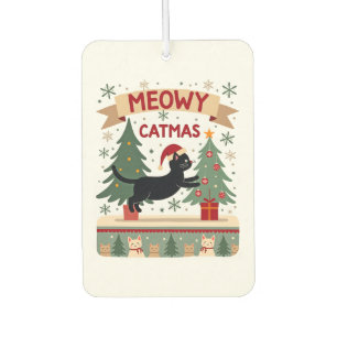 Meowy Catmas, Ugly Christmas Sweater, Cat Christma Car Air Freshener