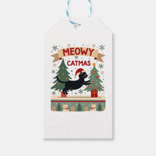 Meowy Catmas, Ugly Christmas Sweater, Cat Christma Gift Tags
