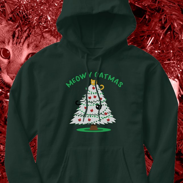Meowy Catmus | Funny Christmas Tree Cats Hoodie (Creator Uploaded)