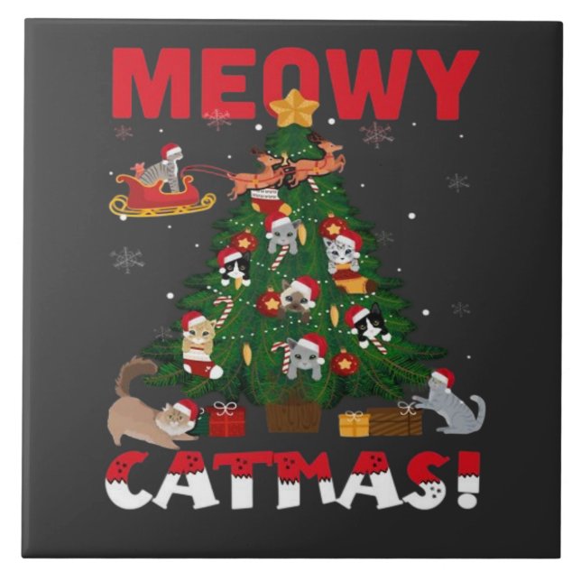 Meowy Chirstmas Tile (Front)