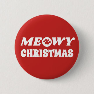 Meowy Christmas 6 Cm Round Badge
