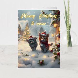 Meowy Christmas ai  Foil Holiday Card