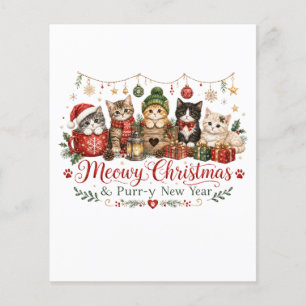 Meowy Christmas and Purr New Year Flyer