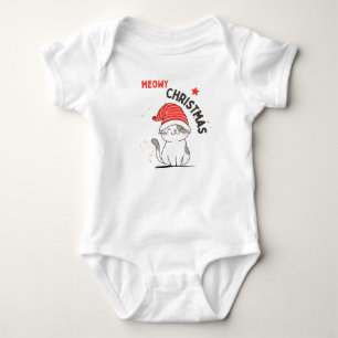 Meowy christmas baby bodysuit