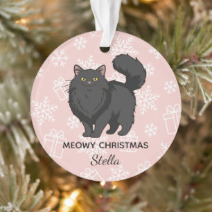 "Meowy Christmas" Black Cat Mum Personalised Ornament