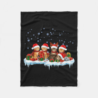 Meowy Christmas Black Cat Pajamas Family Funny Xma Fleece Blanket