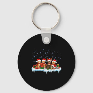 Meowy Christmas Black Cat Pajamas Family Funny Xma Key Ring