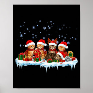 Meowy Christmas Black Cat Pajamas Family Funny Xma Poster