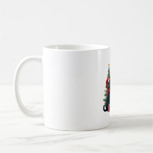 Meowy Christmas Black Cats Play Christmas Tree Lig Coffee Mug