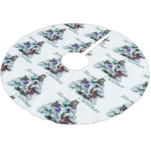 Meowy Christmas Brushed Polyester Tree Skirt