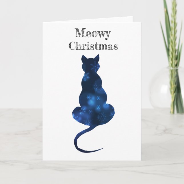 Meowy Christmas card Blank inside (Front)