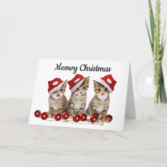 Meowy Christmas Card for Cat Lovers (Front)