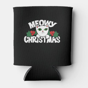 Meowy Christmas Cat Can Cooler