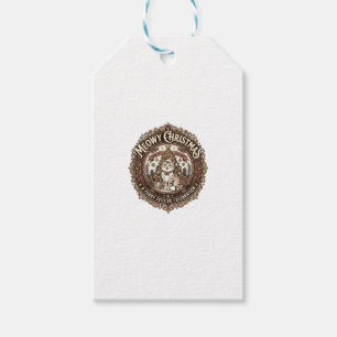 Meowy Christmas Cat Christmas Vintage Vector Art S Gift Tags