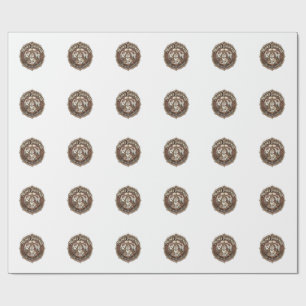 Meowy Christmas Cat Christmas Vintage Vector Art S Wrapping Paper