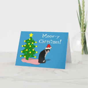 Meowy Christmas Cat Greeting Card