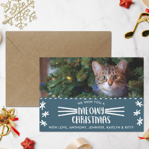 Meowy Christmas   Cat Holiday Photo Card