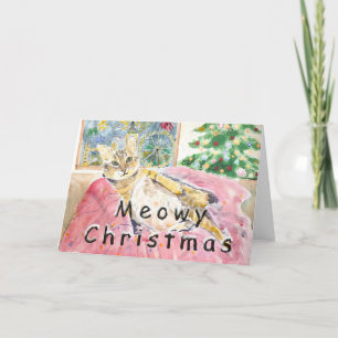 Meowy Christmas cat in London  Thank You Card