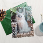 Meowy Christmas Cat Lover Family Photo Card<br><div class="desc">Send this "meowy Christmas" card out this Christmas season and share your fur baby's face with friends and family. After all, your cat is part of the family! Customise this card with a full-bleed photo of your cat and the text of your choice all framed by a winter flurry of...</div>