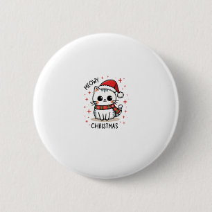 Meowy Christmas Cat Lover Funny Festive Holidays C 6 Cm Round Badge