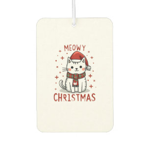 Meowy Christmas Cat Lover Funny Festive Holidays C Car Air Freshener