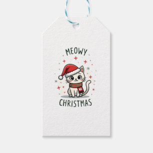 Meowy Christmas Cat Lover Funny Festive Holidays C Gift Tags