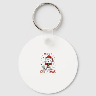 Meowy Christmas Cat Lover Funny Festive Holidays C Key Ring