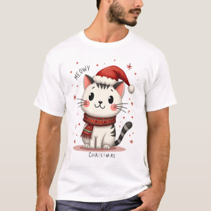 Meowy Christmas Cat Lover Funny Festive Holidays C T-Shirt