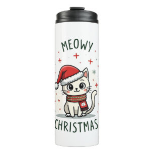 Meowy Christmas Cat Lover Funny Festive Holidays C Thermal Tumbler