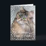 Meowy Christmas Cat Lover Holiday Folded Card<br><div class="desc">Send this "meowy Christmas" greeting card out this Christmas season and share your fur baby's face with your loved ones. After all, your cat is part of the family! Customise this folded card with a full-bleed photo of your pet and the text of your choice on the front. Add a...</div>