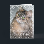 Meowy Christmas Cat Lover Holiday Folded Card<br><div class="desc">Send this "meowy Christmas" greeting card out this Christmas season and share your fur baby's face with your loved ones. After all, your cat is part of the family! Customise this folded card with a full-bleed photo of your pet and the text of your choice on the front. Add a...</div>