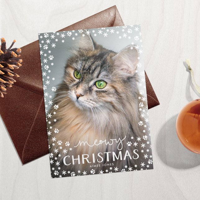 Meowy Christmas Cat Lover Holiday Photo Card (Creator Uploaded)