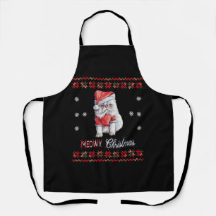 Meowy Christmas, Cat Lover Merry Christmas catmas Apron