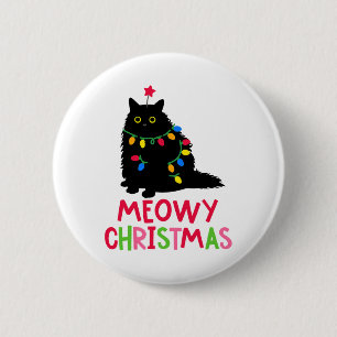 Meowy Christmas Cat Merry Catmas Funny Cats Family 6 Cm Round Badge