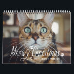 Meowy Christmas Cat Photo Calendar<br><div class="desc">"Meowy Christmas" with paws over full bleed cover photo and individual photos for each month and on the back</div>