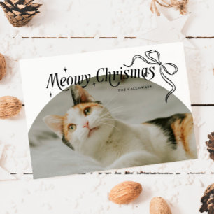 Meowy Christmas Cat Photo Holiday Card
