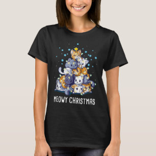 Meowy Christmas Cat Tree T shirt