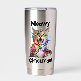 Meowy Christmas Cat Tumbler Gift