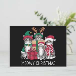 Meowy Christmas Cat Xmas Funny Cats Lover  Holiday Card