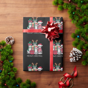 Meowy Christmas Cat Xmas Funny Cats Lover Wrapping Paper