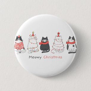 Meowy Christmas Cats 6 Cm Round Badge