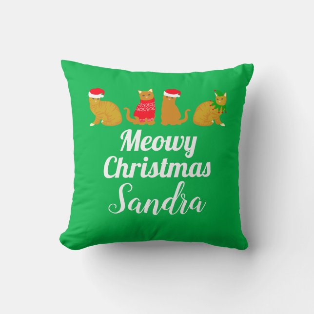 Meowy Christmas Cats Cushion (Front)