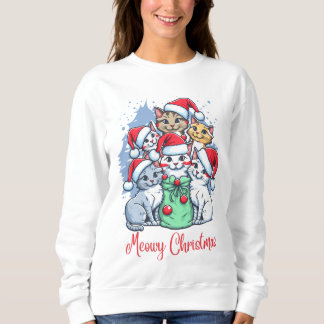 Meowy Christmas Cats - Festive Holiday Design Sweatshirt