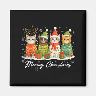 Meowy Christmas Cats Holiday Lights Cozy Season Xm Magnet